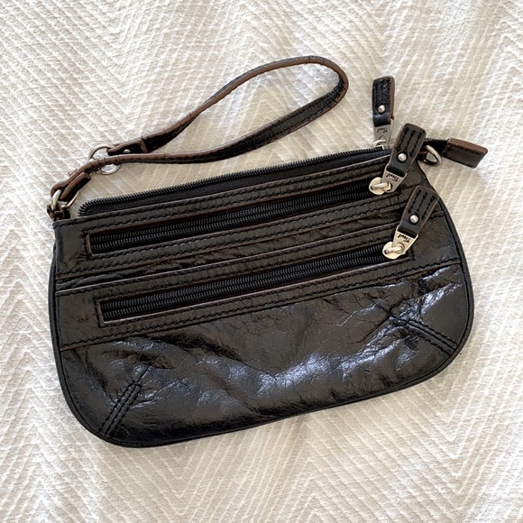 π€ Fossil wristlet, classic black, genuine leather - Picture 1 of 12